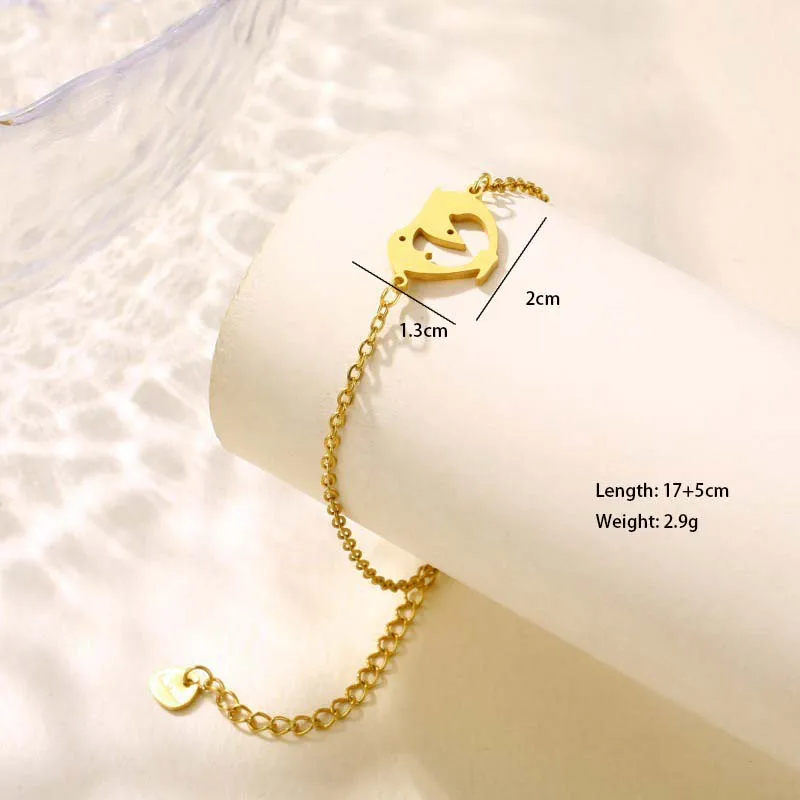 Paw Print Bell Snowman Cute Hip-Hop Simple Style 201 Stainless Steel Bracelets In Bulk display picture 9