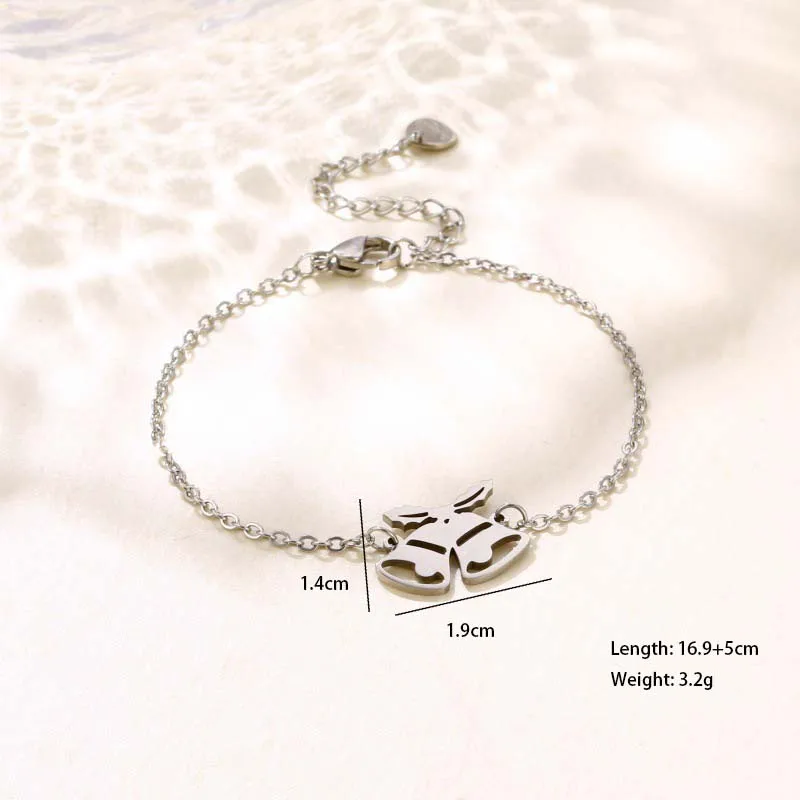 Paw Print Bell Snowman Cute Hip-Hop Simple Style 201 Stainless Steel Bracelets In Bulk display picture 14