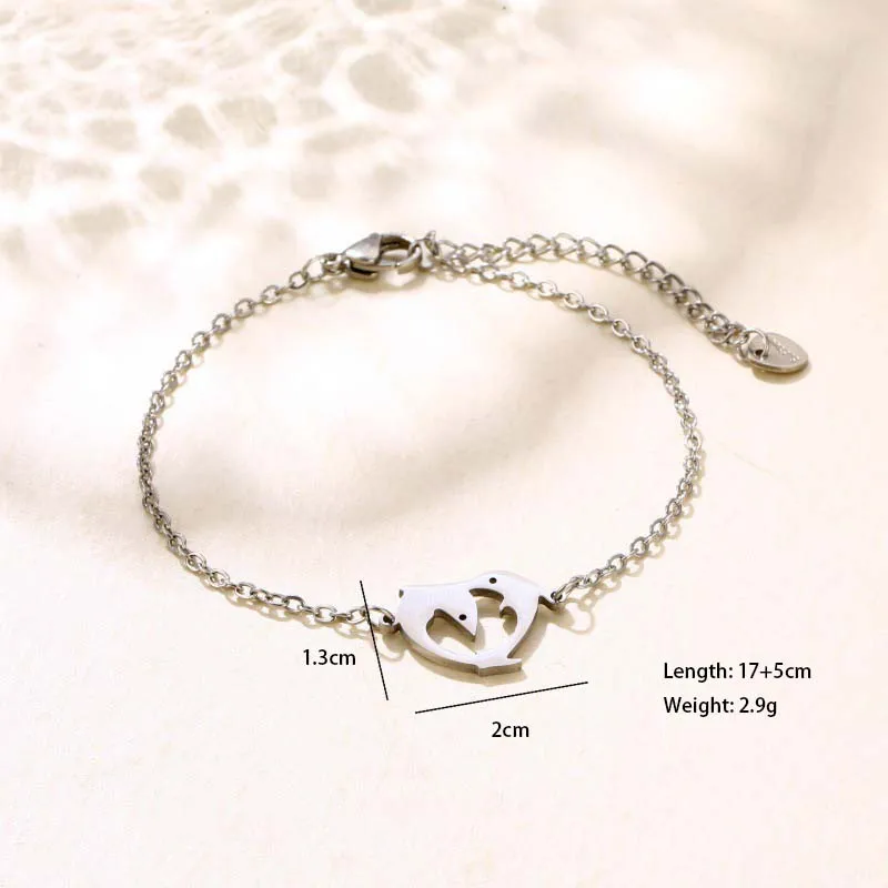 Empreinte De Patte Cloche Bonhomme De Neige Mignon Hip Hop Style Simple Acier Inoxydable 201 Bracelets En Masse display picture 4