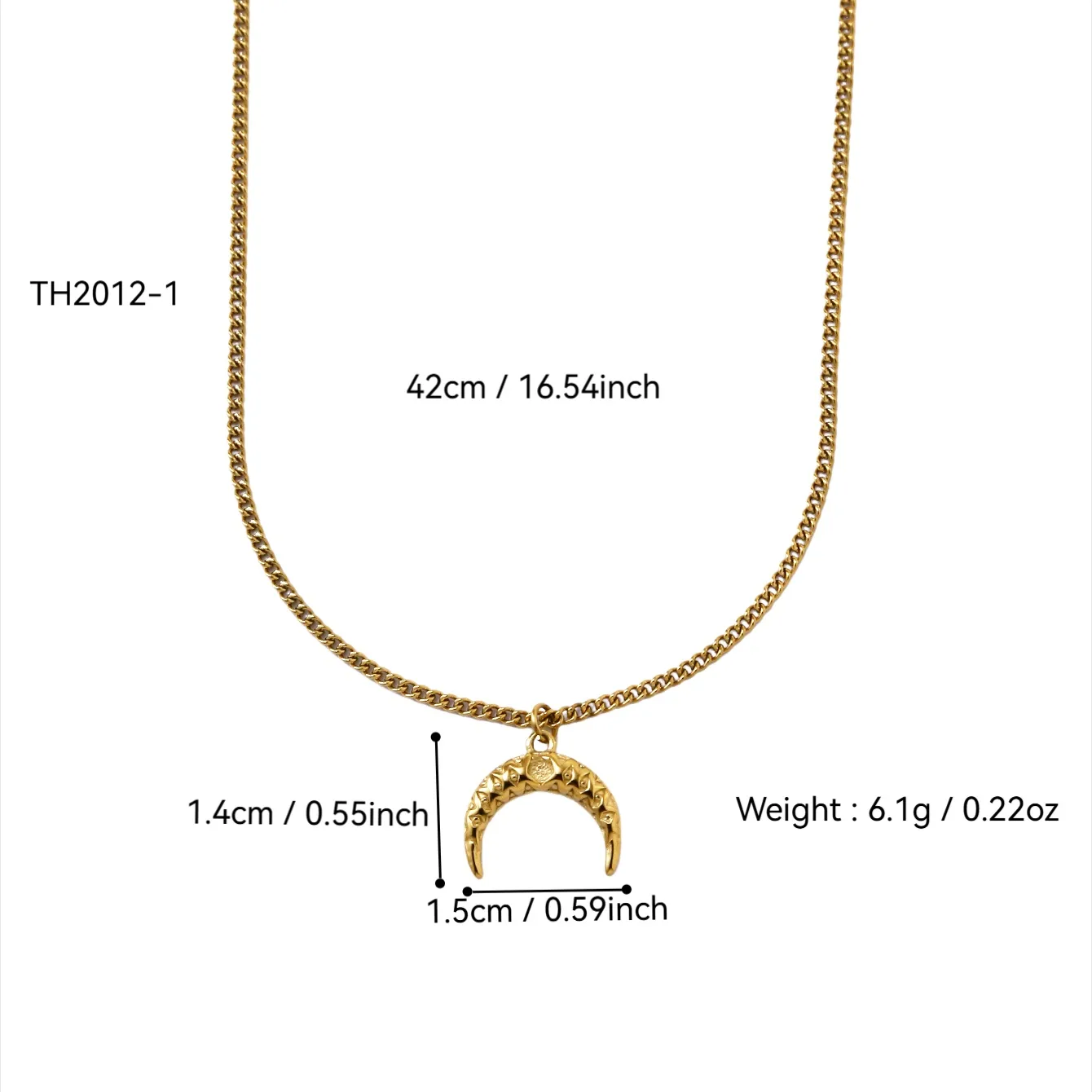 Moon Elegant Lady 304 Stainless Steel 18K Gold Plated Pendant Necklace Lobster Trigger Clasp Closure display picture 1