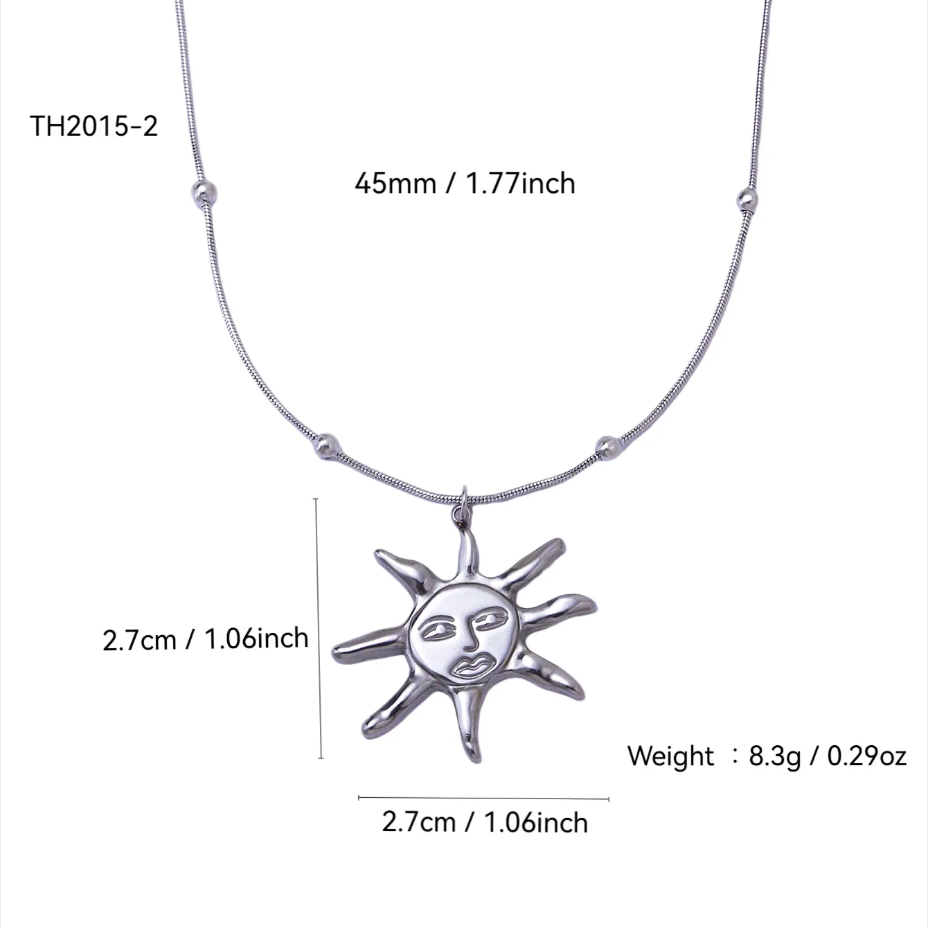 Soleil Élégant Femme Acier Inoxydable 304 Plaqué Or 18K Pendentif Fermeture À Boucle De Type Homard display picture 7