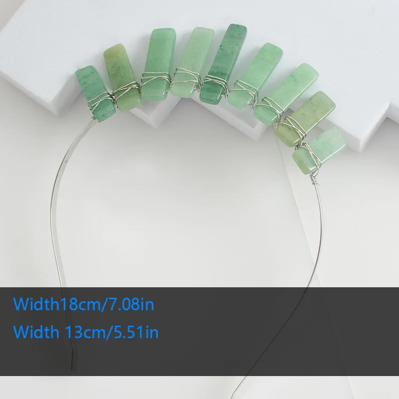 Femmes Géométrique Couleur Unie Rétro Pastorale Alliage Gemme Bande De Cheveux display picture 5