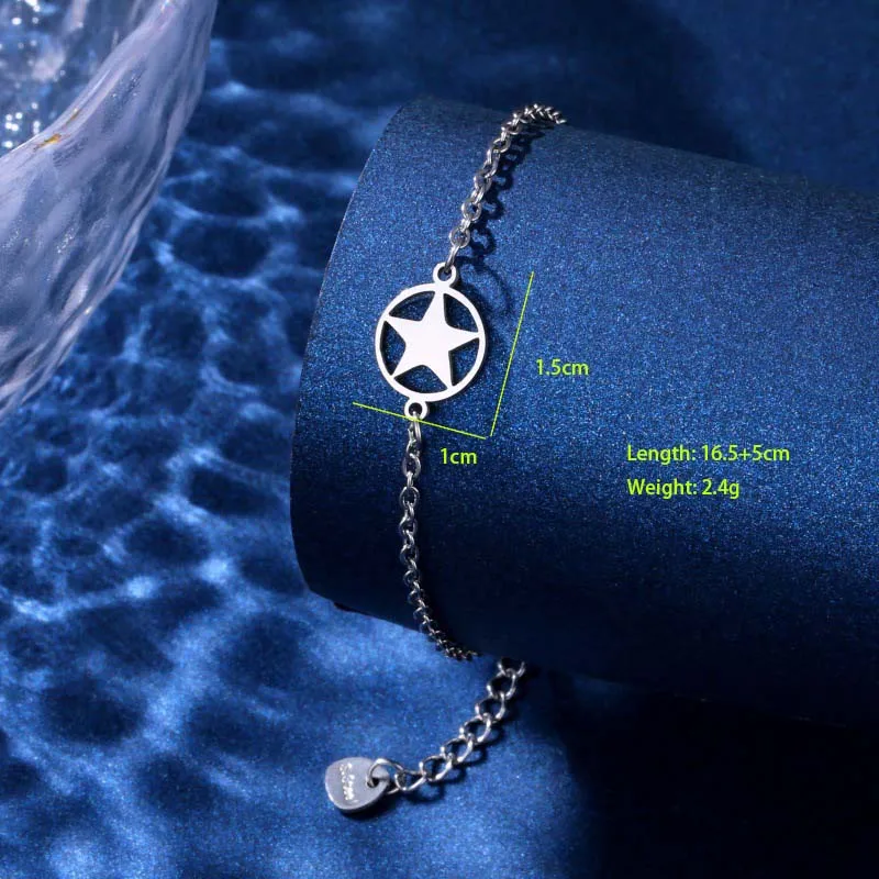 Tortoise Star Ball Cute Hip-Hop Simple Style 201 Stainless Steel Bracelets In Bulk display picture 18