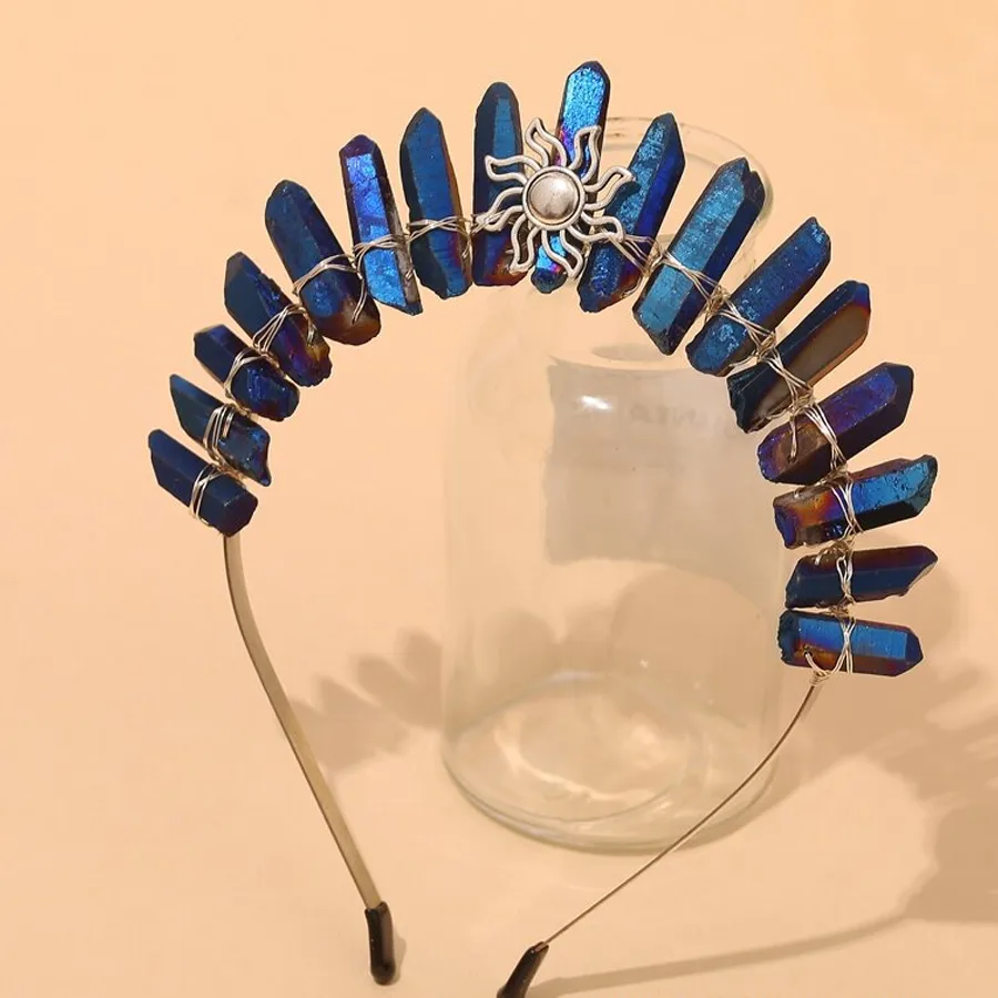 Femmes Géométrique Couleur Unie Pastorale Artistique Alliage Gemme Bande De Cheveux display picture 3