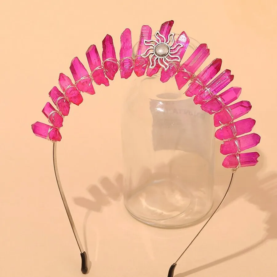 Women's Geometric Solid Color Pastoral Artistic Alloy Gem Hair Band display picture 4