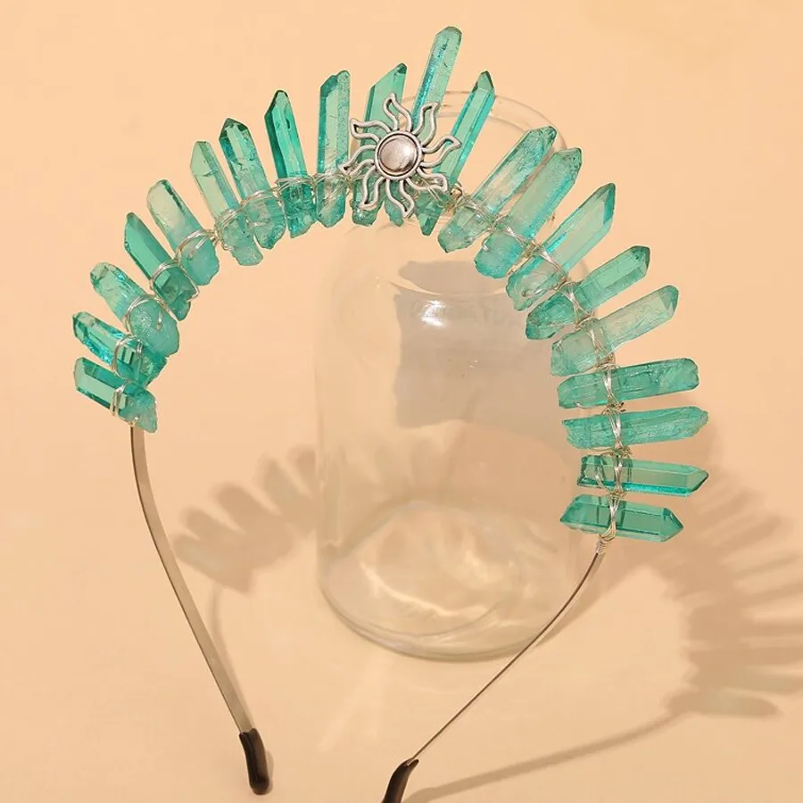 Femmes Géométrique Couleur Unie Pastorale Artistique Alliage Gemme Bande De Cheveux display picture 6