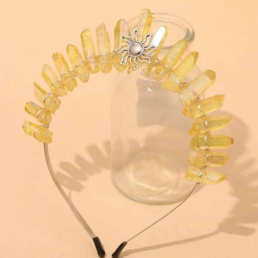 Women's Geometric Solid Color Pastoral Artistic Alloy Gem Hair Band display picture 8