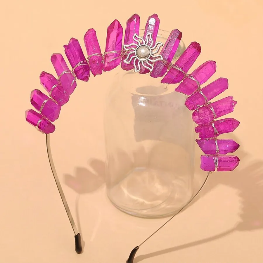 Women's Geometric Solid Color Pastoral Artistic Alloy Gem Hair Band display picture 9