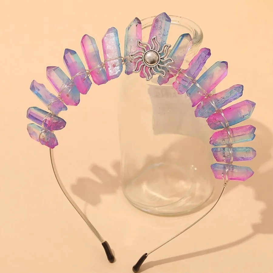 Women's Geometric Solid Color Pastoral Artistic Alloy Gem Hair Band display picture 11