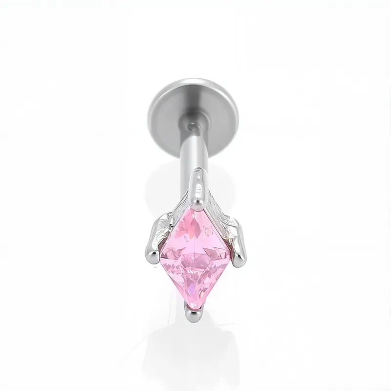 1 Pieza Aleación De Titanio Casual Estilo Simple Viajar Diariamente Cruzar Araña Pájaro Circón Pulido Anillos De Labios Piercing De La Oreja Anillos En La Nariz display picture 6