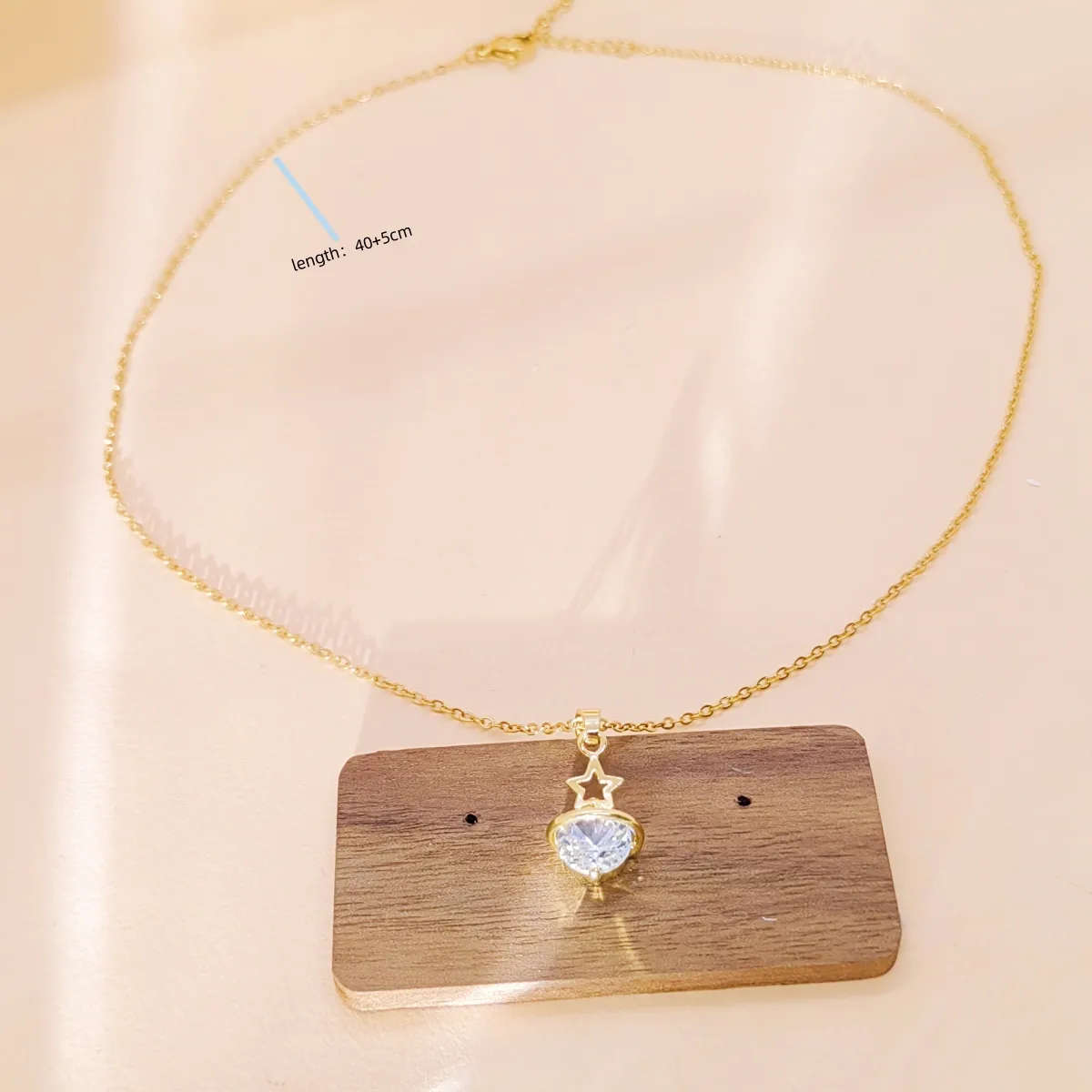 Pentacle Forme De Cœur Style IG Femme Style Simple Acier Inoxydable 304 Plaqué Or 18K Collier Fermeture À Boucle De Type Homard display picture 4