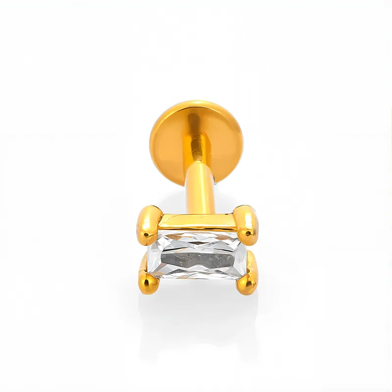 1 Piece 316L Stainless Steel  Casual Nordic Style Simple Style Animal Gesture Butterfly Zircon 18K Gold Plated Polishing Plating Hollow Out Lip Rings Ear Cartilage Rings & Studs Nose Rings & Studs display picture 5