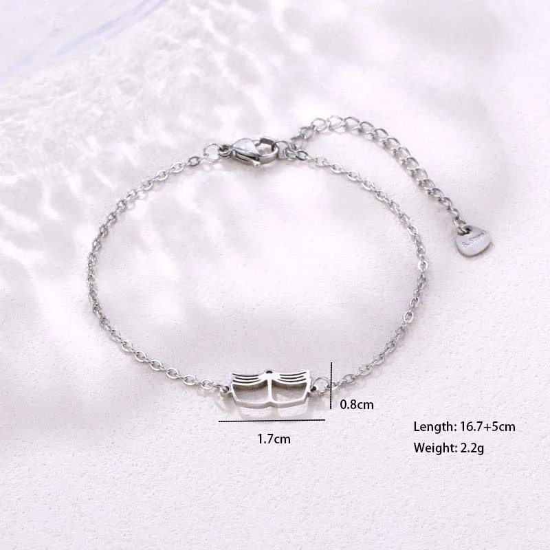 Book Elephant Thunder Element Cute Hip-Hop Lady 201 Stainless Steel Bracelets In Bulk display picture 13