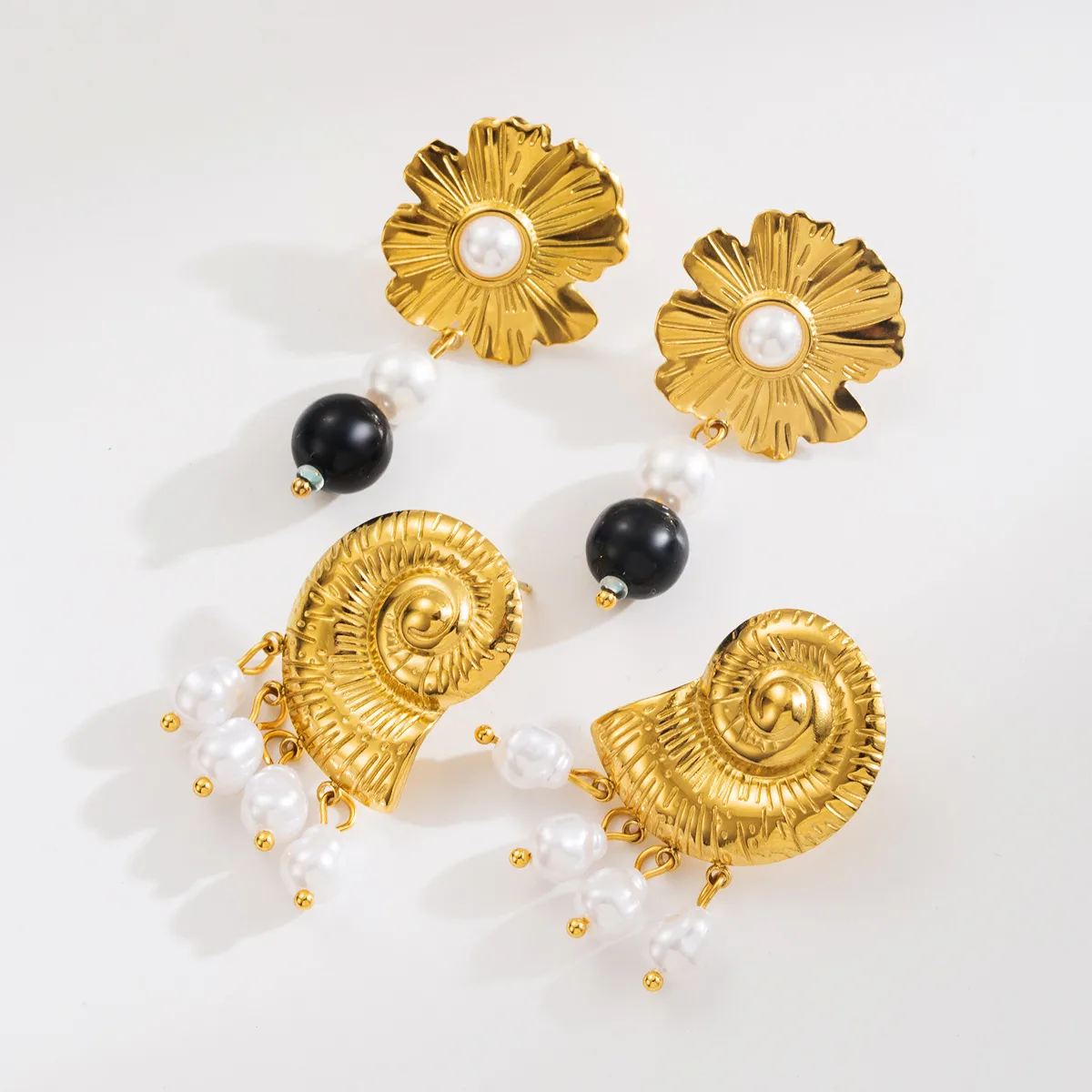 1 Par Flor Dulce Artístico Acero Inoxidable 304 Enchapado Pendientes De Gota display picture 5