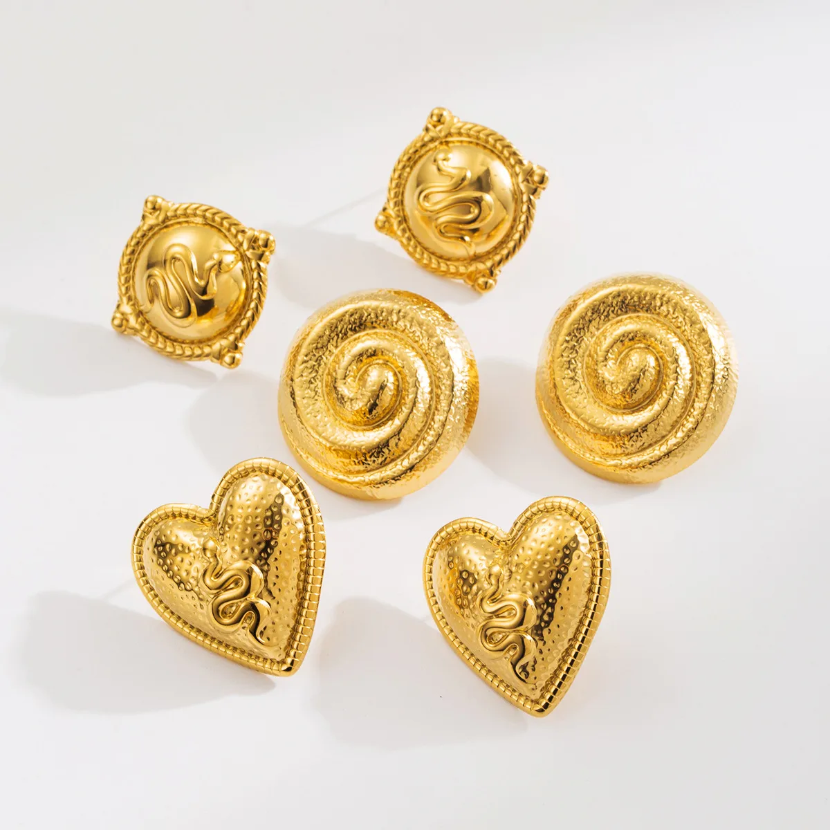 1 Pair Solid Color Modern Style Affordable Luxury Style 304 Stainless Steel Plating Ear Studs display picture 6