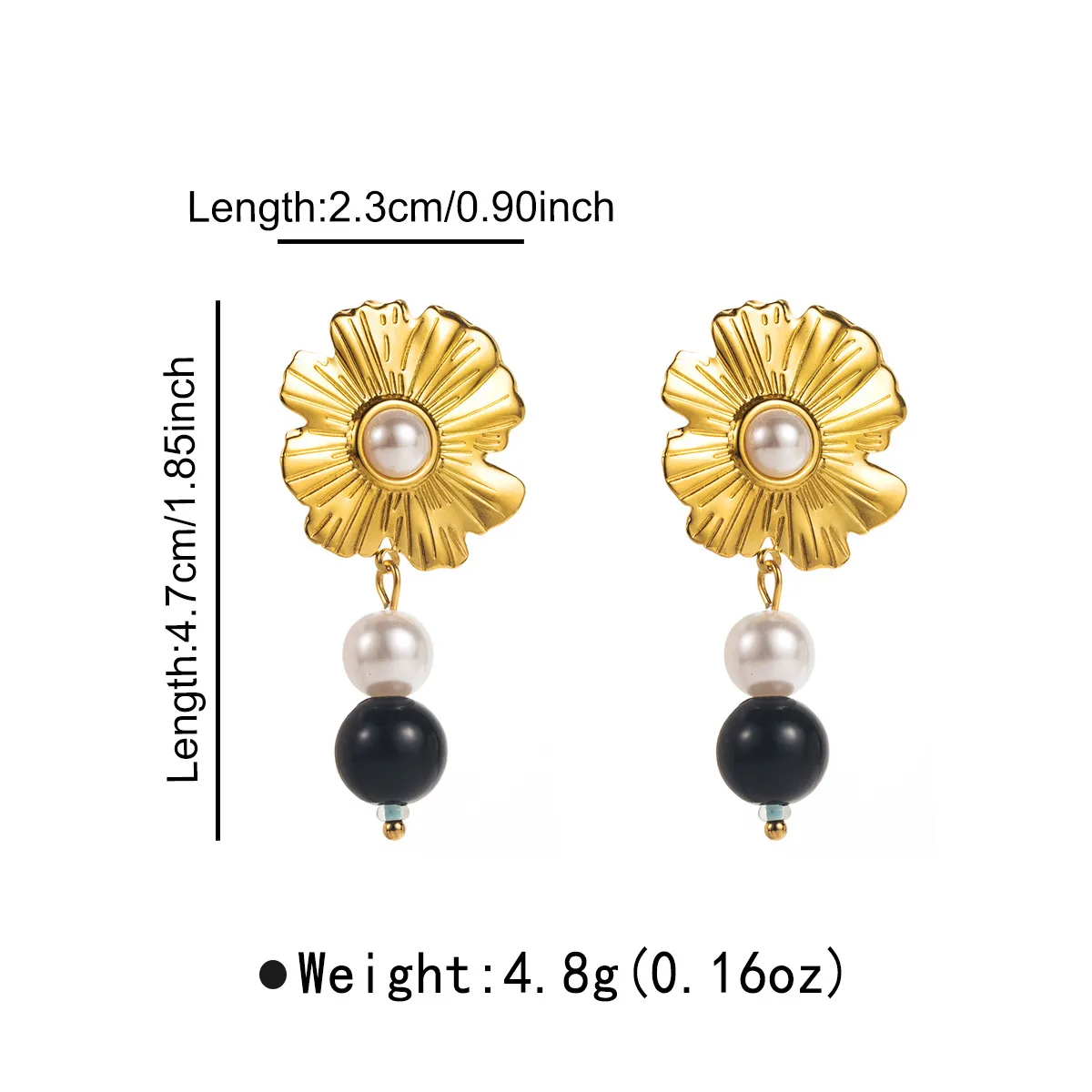 1 Pair Flower Sweet Artistic 304 Stainless Steel Plating Drop Earrings display picture 2