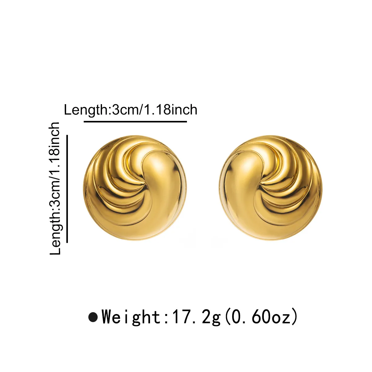 1 Paire Couleur Unie Exagéré Brillant Acier Inoxydable 304 Placage Boucles D'oreilles display picture 2