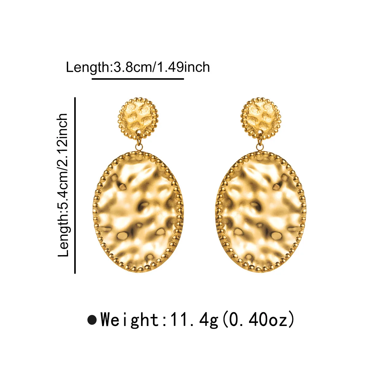 1 Pair Solid Color Exaggerated Shiny 304 Stainless Steel Plating Drop Earrings display picture 3