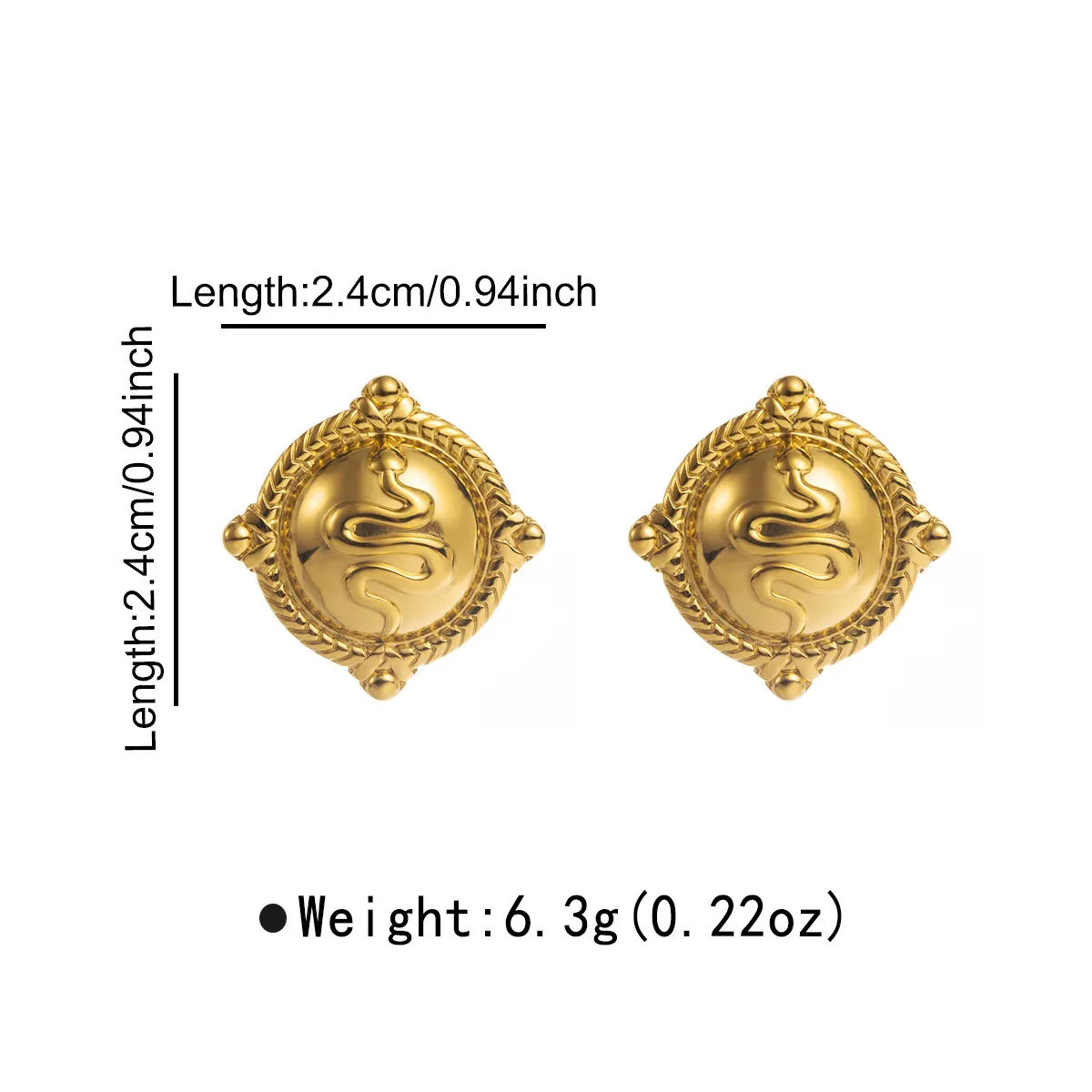 1 Pair Solid Color Modern Style Affordable Luxury Style 304 Stainless Steel Plating Ear Studs display picture 3