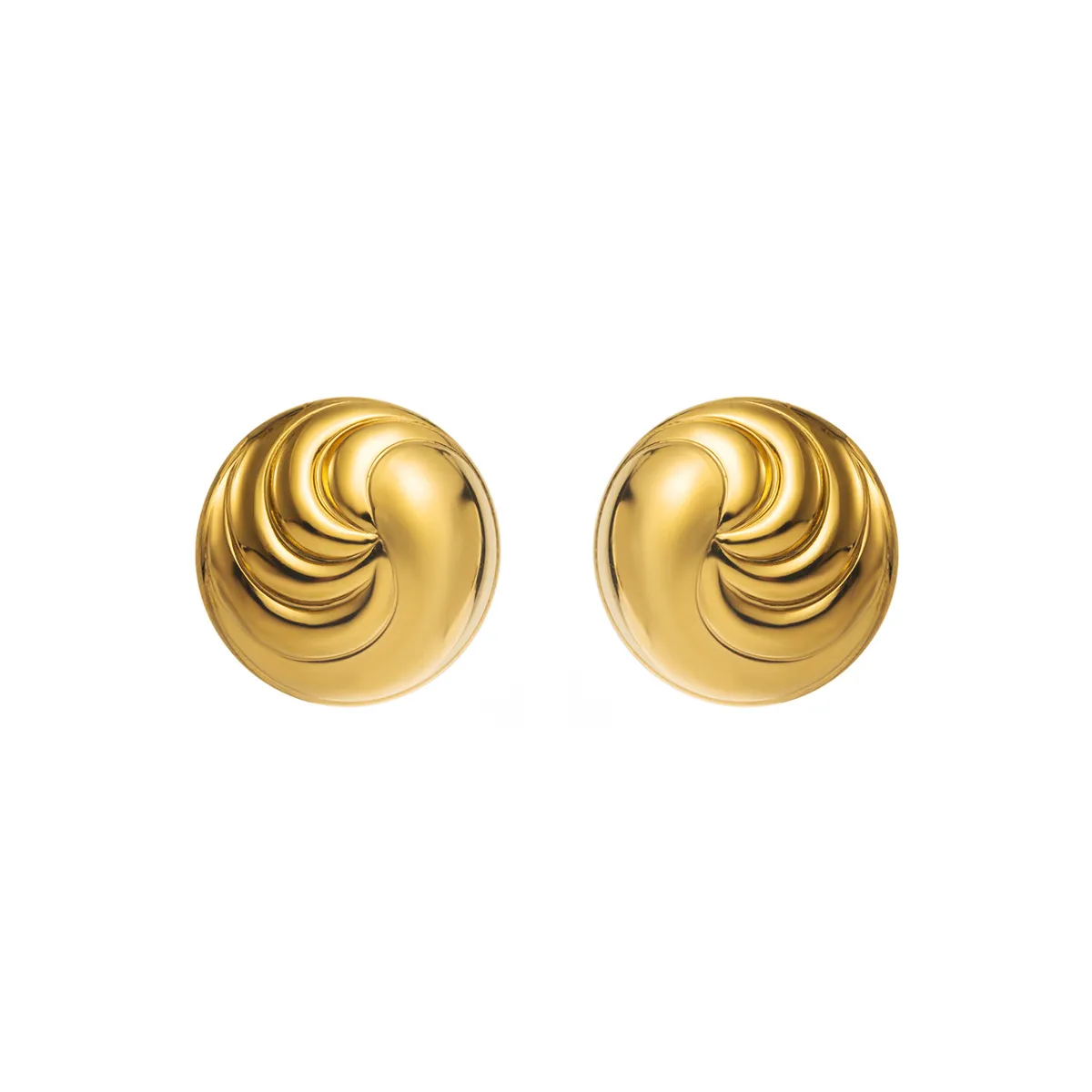 1 Pair Solid Color Exaggerated Shiny 304 Stainless Steel Plating Drop Earrings display picture 7