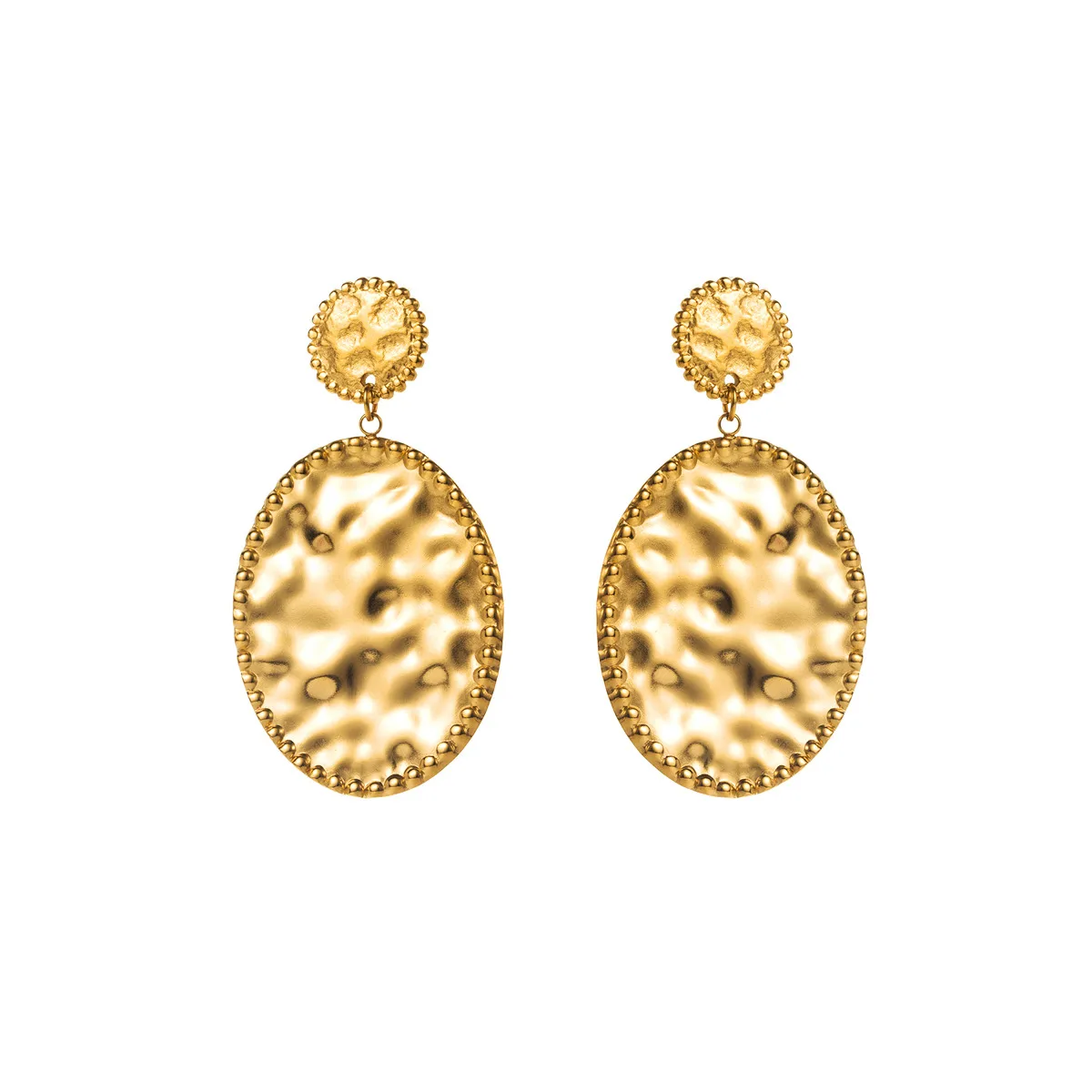 1 Pair Solid Color Exaggerated Shiny 304 Stainless Steel Plating Drop Earrings display picture 8