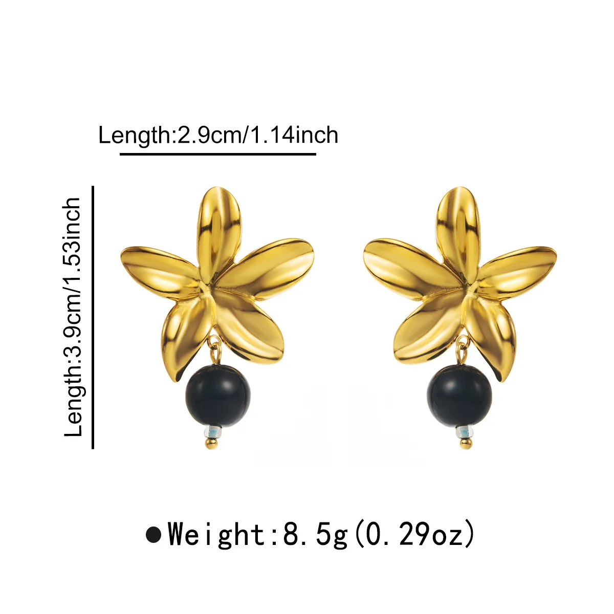 1 Pair Flower Classical Sweet 304 Stainless Steel Plating Drop Earrings display picture 2