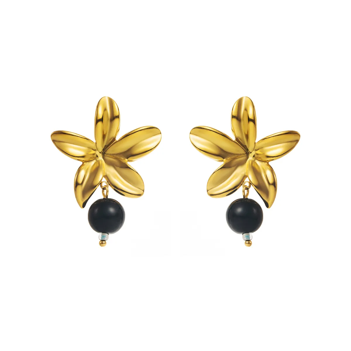 1 Pair Flower Classical Sweet 304 Stainless Steel Plating Drop Earrings display picture 7