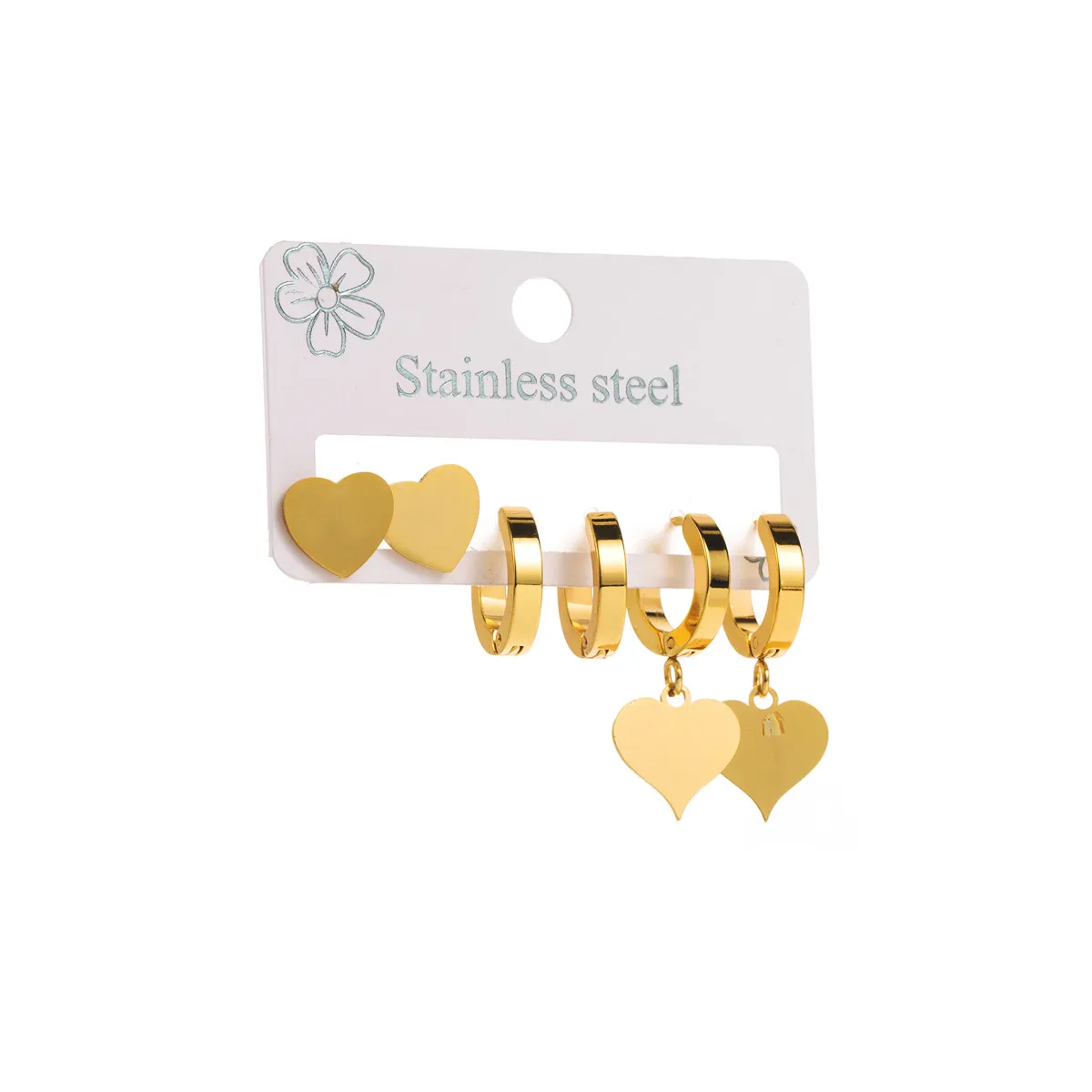 1 Set Star Flower Butterfly Retro Modern Style 304 Stainless Steel Plating Earrings display picture 11