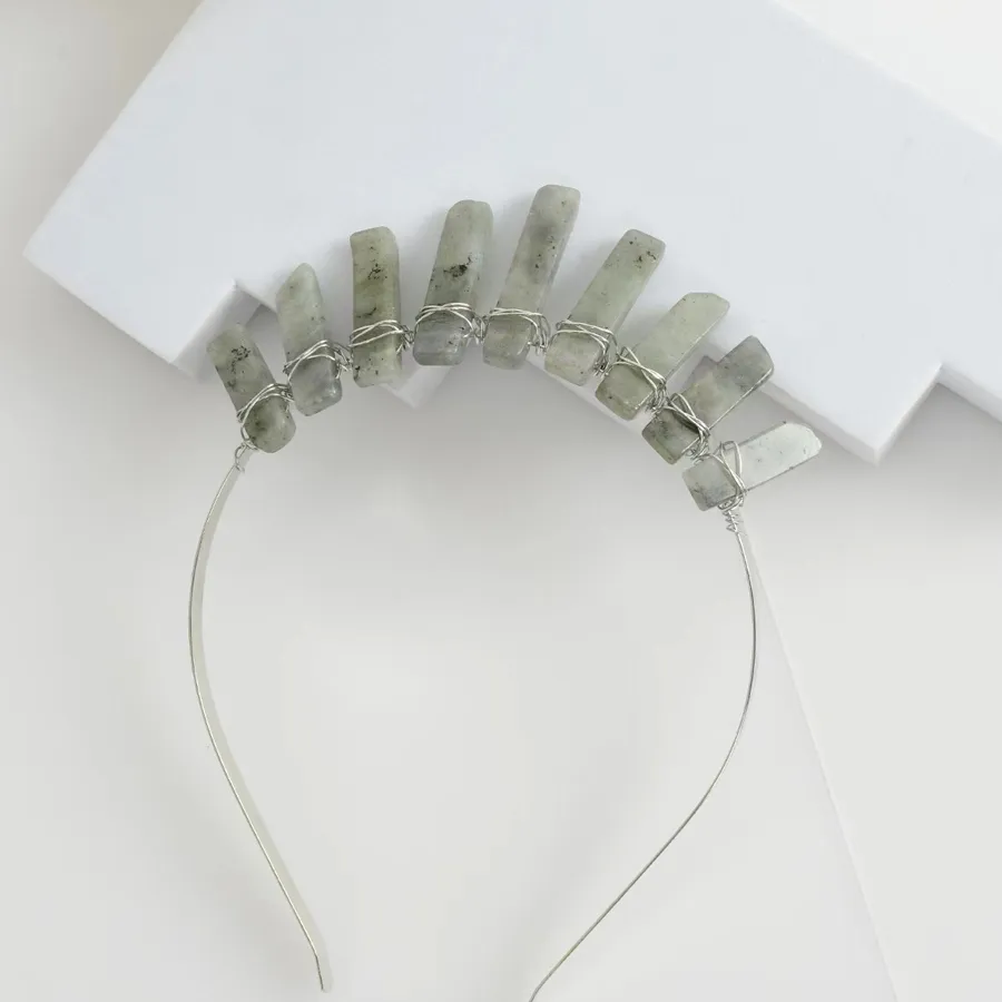 Femmes Couleur Unie Classique Pastorale Gemme Le Fer Bande De Cheveux display picture 2