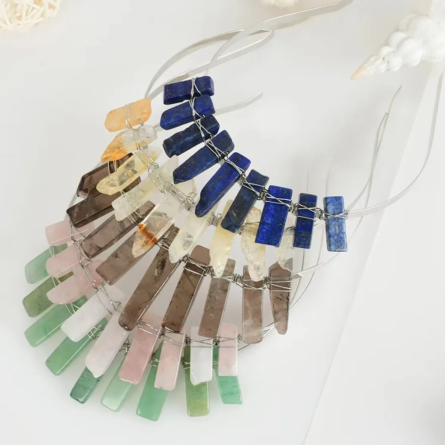 Femmes Couleur Unie Classique Pastorale Gemme Le Fer Bande De Cheveux display picture 9