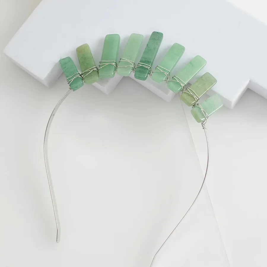 Femmes Couleur Unie Classique Pastorale Gemme Le Fer Bande De Cheveux display picture 4