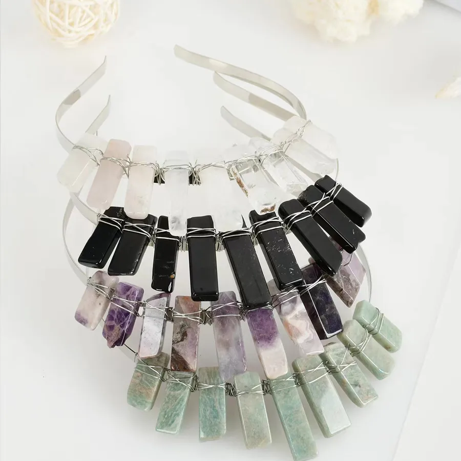 Femmes Couleur Unie Classique Pastorale Gemme Le Fer Bande De Cheveux display picture 11