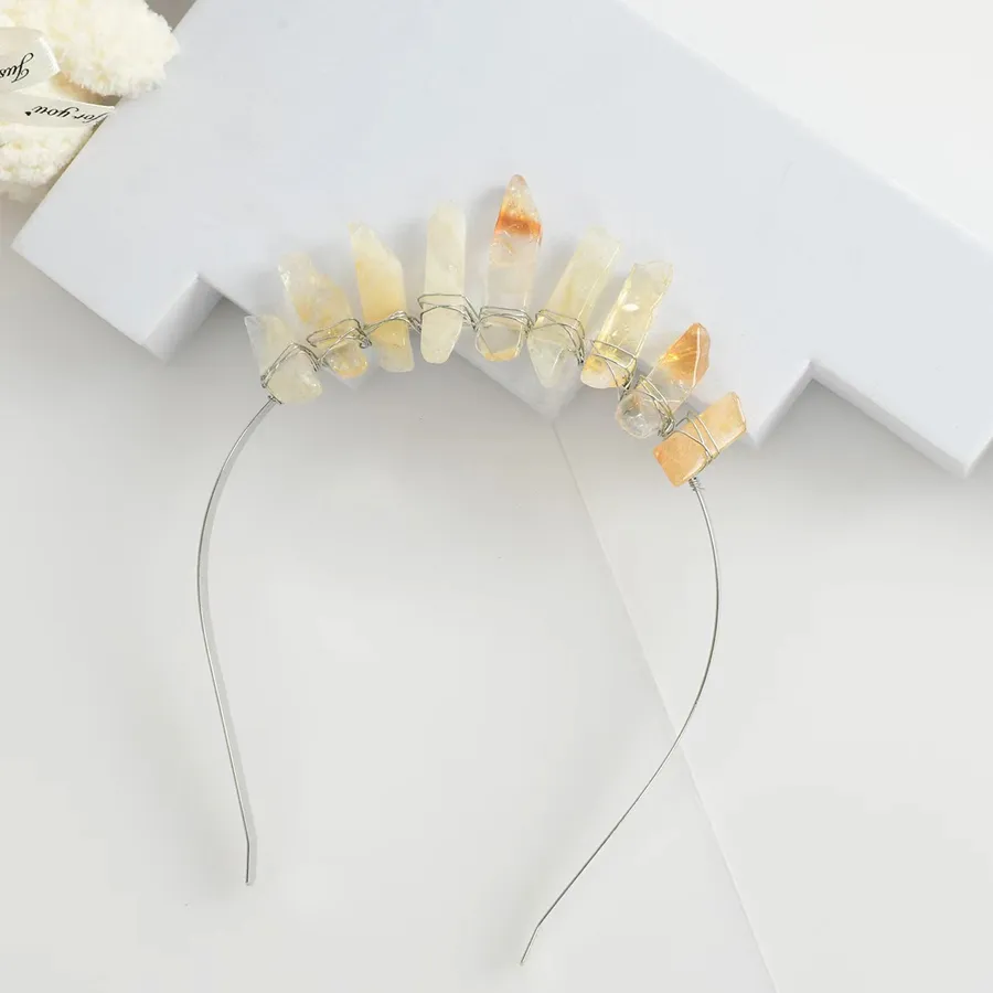 Femmes Couleur Unie Classique Pastorale Gemme Le Fer Bande De Cheveux display picture 6