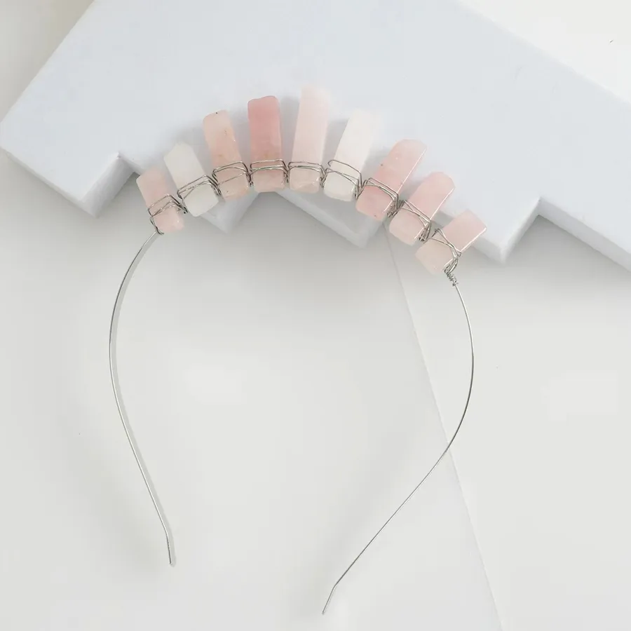 Femmes Couleur Unie Classique Pastorale Gemme Le Fer Bande De Cheveux display picture 7