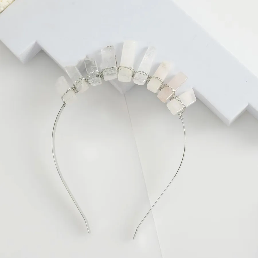 Femmes Couleur Unie Classique Pastorale Gemme Le Fer Bande De Cheveux display picture 12