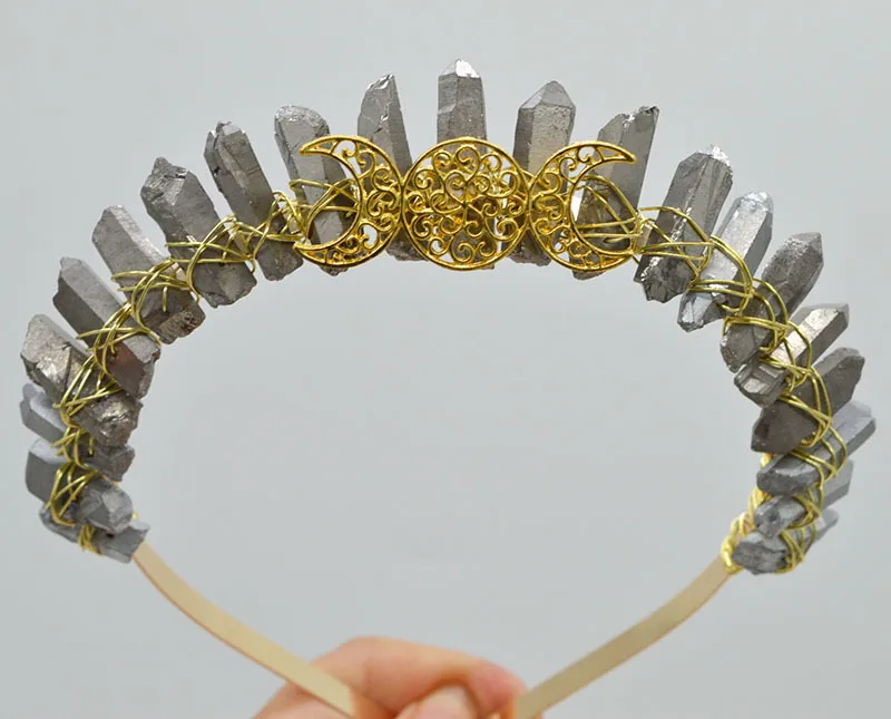 Women's Solid Color Chinoiserie Classical Handmade Gem Iron Hair Band display picture 3