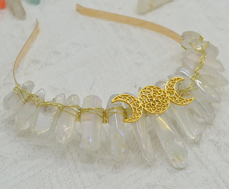 Women's Solid Color Chinoiserie Classical Handmade Gem Iron Hair Band display picture 8