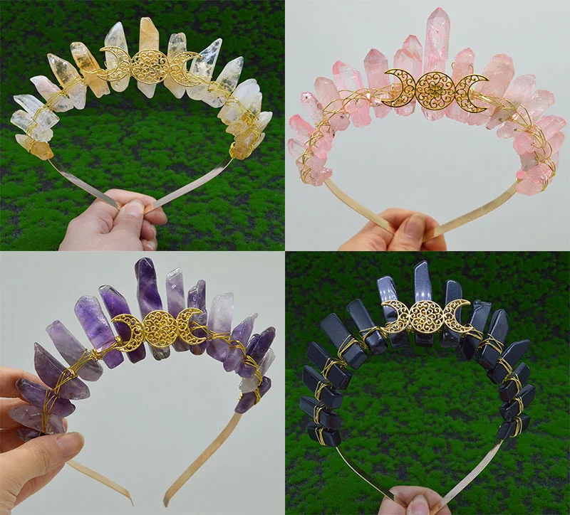 Women's Solid Color Chinoiserie Classical Handmade Gem Iron Hair Band display picture 1