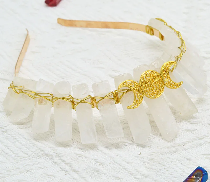 Women's Solid Color Chinoiserie Classical Handmade Gem Iron Hair Band display picture 4