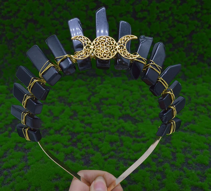 Women's Solid Color Chinoiserie Classical Handmade Gem Iron Hair Band display picture 17