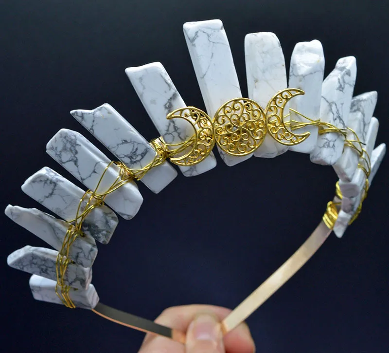 Women's Solid Color Chinoiserie Classical Handmade Gem Iron Hair Band display picture 13