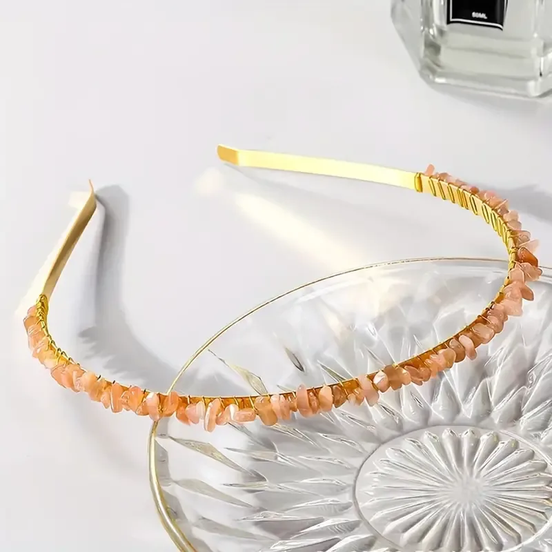 Women's Solid Color Ethnic Style Pastoral Gem Iron Hair Band display picture 10