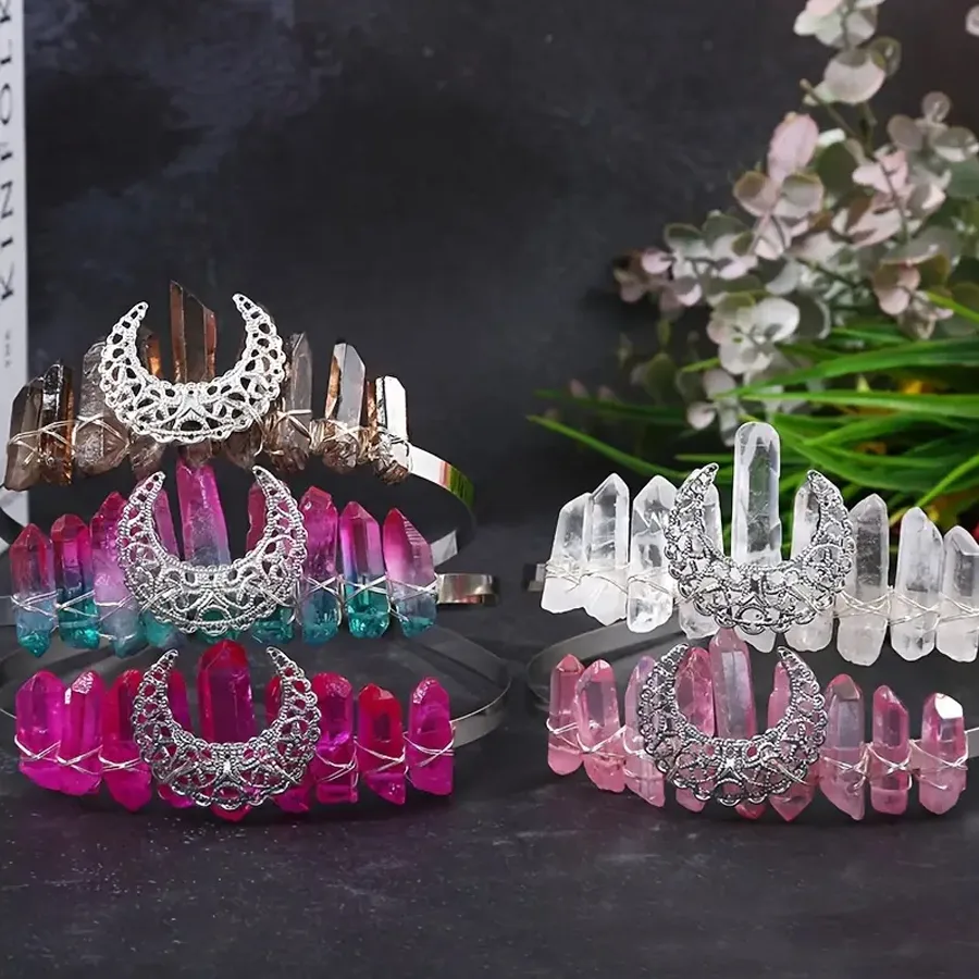 Women's Geometric Solid Color Retro Pastoral Alloy Gem Hair Band display picture 3