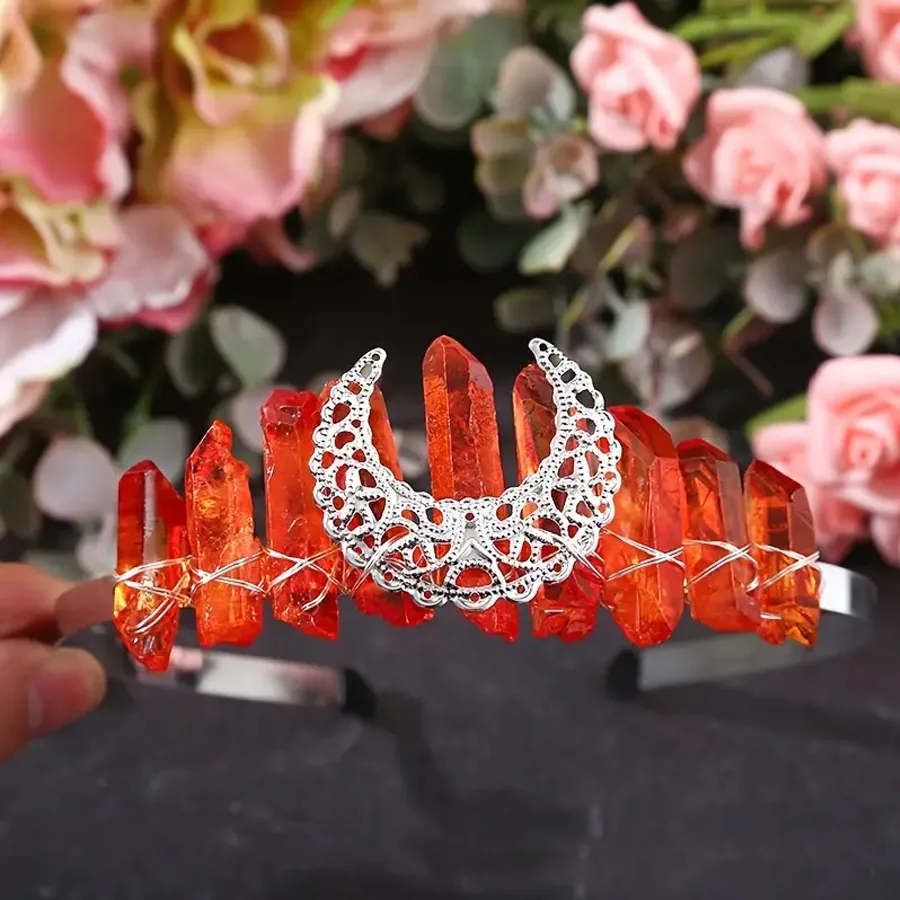 Women's Geometric Solid Color Retro Pastoral Alloy Gem Hair Band display picture 7