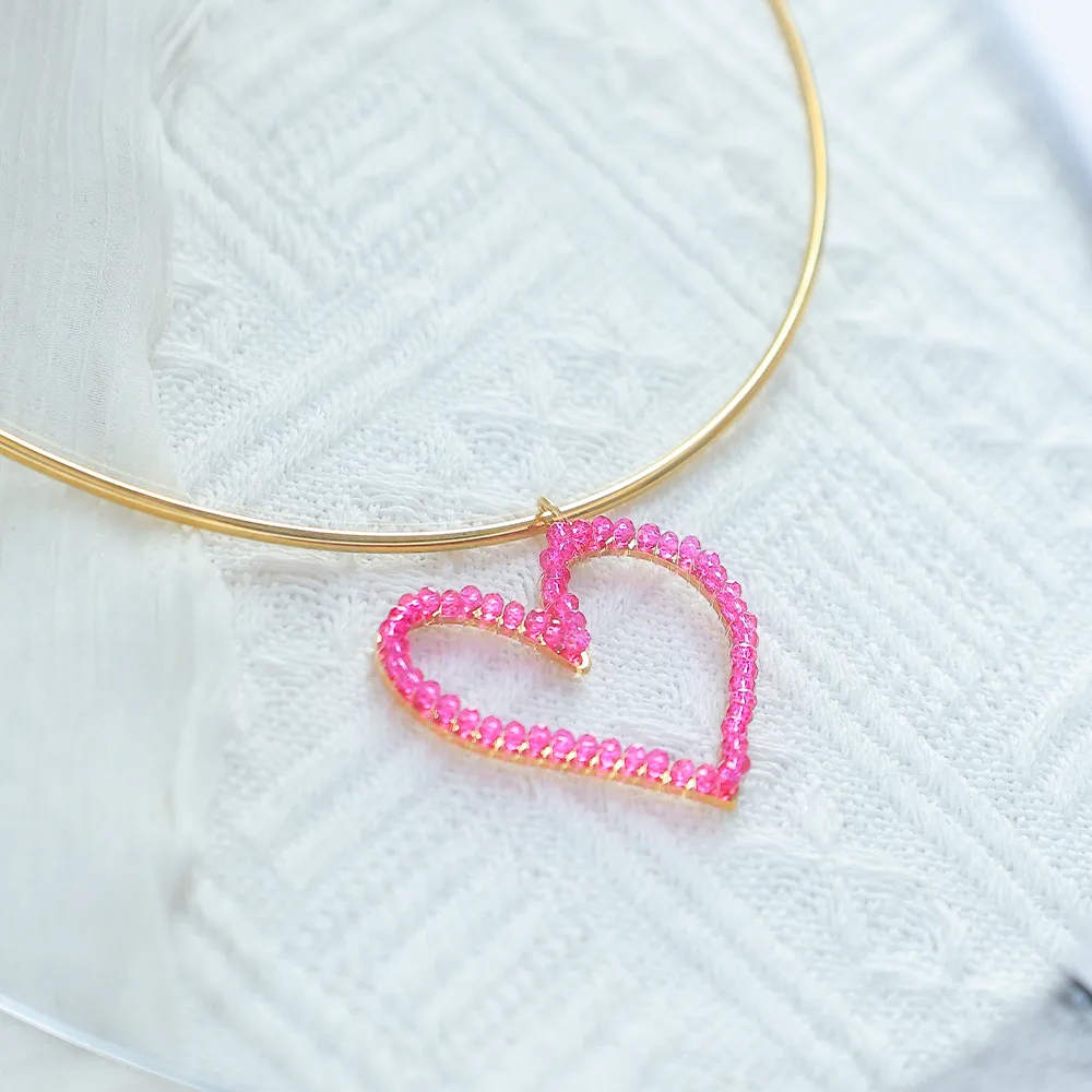 Forma De Corazón Reina Romántico Ropa De Calle Chapados En Oro De 18K Acero Inoxidable 304 Diamante De Imitación Collar Colgante Venta Al Por Mayor display picture 10