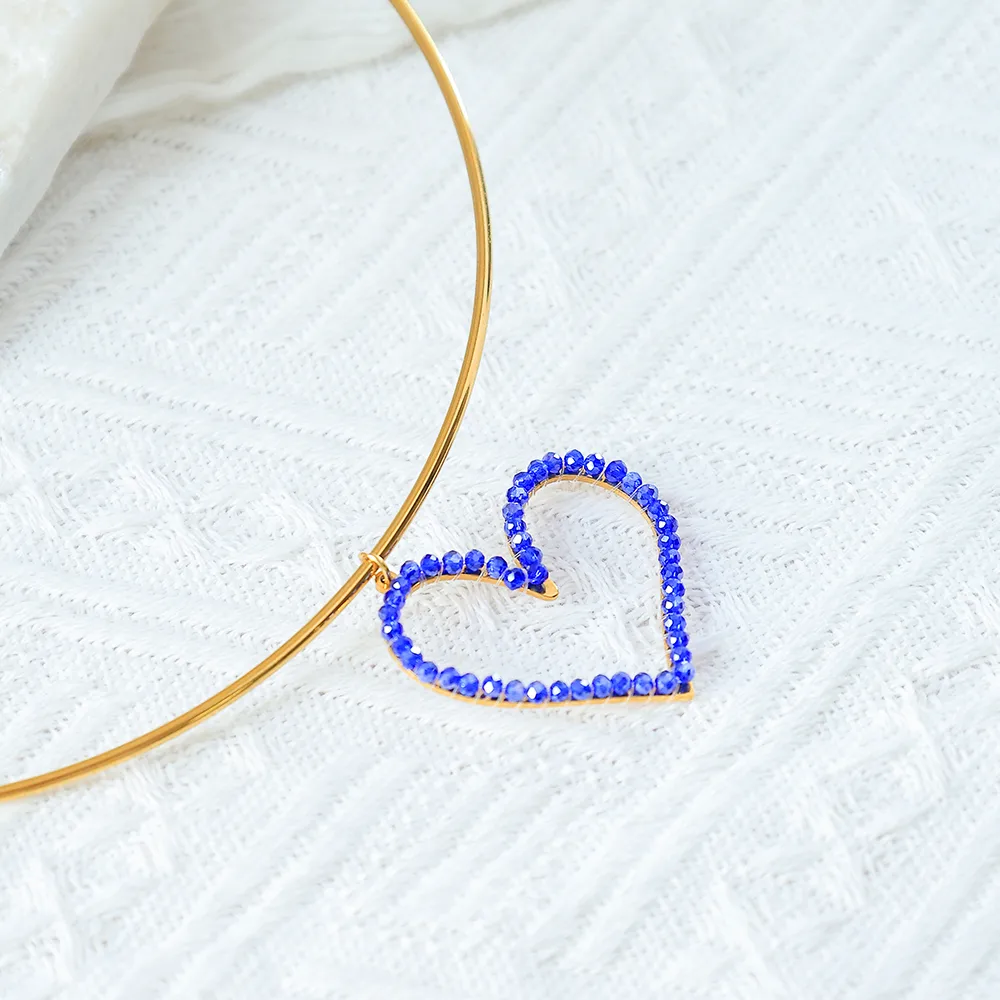 Forma De Corazón Reina Romántico Ropa De Calle Chapados En Oro De 18K Acero Inoxidable 304 Diamante De Imitación Collar Colgante Venta Al Por Mayor display picture 6