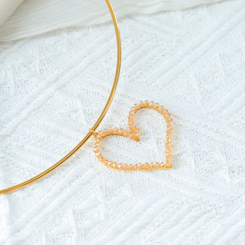 Forma De Corazón Reina Romántico Ropa De Calle Chapados En Oro De 18K Acero Inoxidable 304 Diamante De Imitación Collar Colgante Venta Al Por Mayor display picture 13