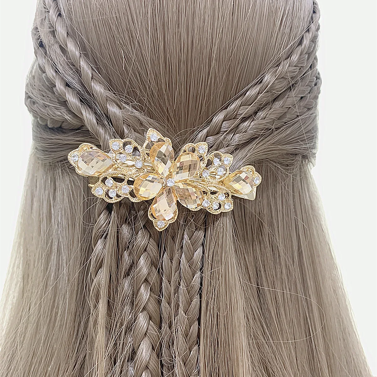 Mujeres Flor Elegante Brillante Ágata Horquillas Para Cabello display picture 6