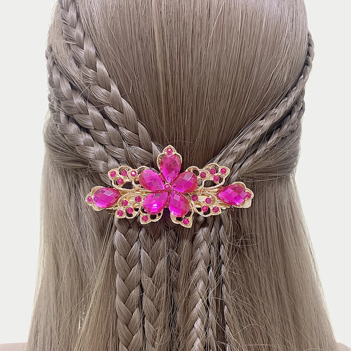 Femmes Fleur Élégant Brillant Agate Épingles À Cheveux display picture 1