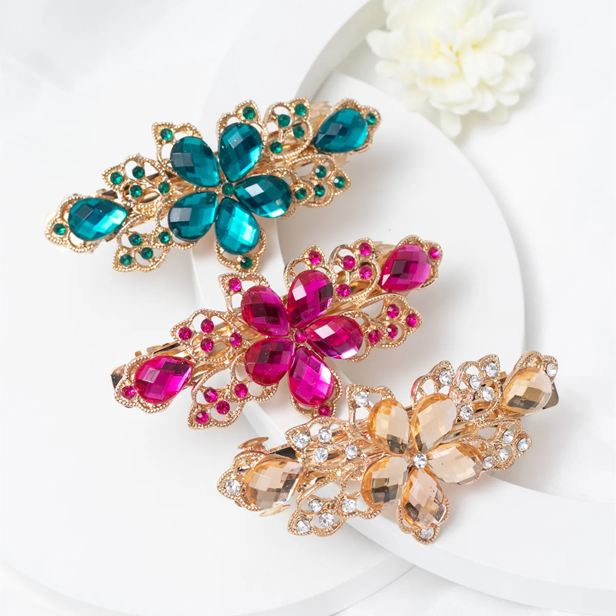 Women's Flower Elegant Shiny Agate Hair Pins display picture 4